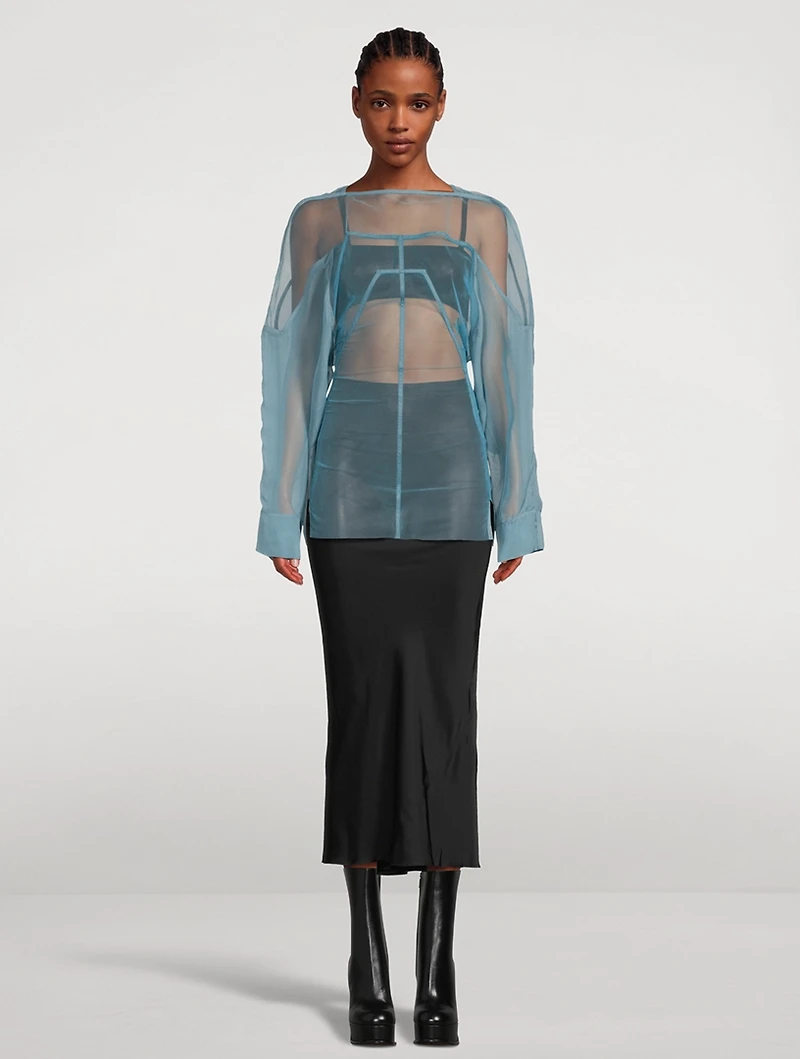 Hollywood Collage Tulle Blouse