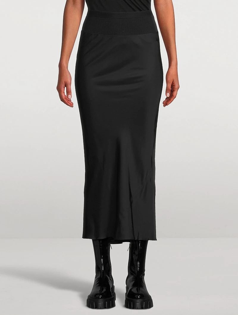 Porterville Bias Crêpe Midi Skirt