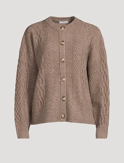 Cable-Knit Yak Wool Cardigan
