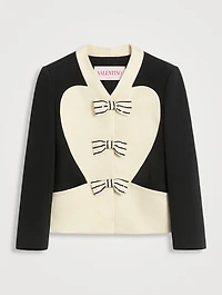 Bow-Trimmed Crêpe Couture Jacket