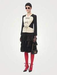 Bow-Trimmed Crêpe Couture Jacket