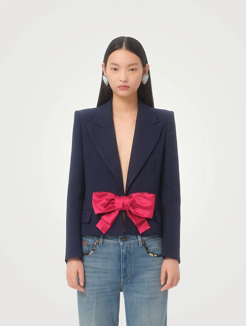Bow-Trimmed Blazer