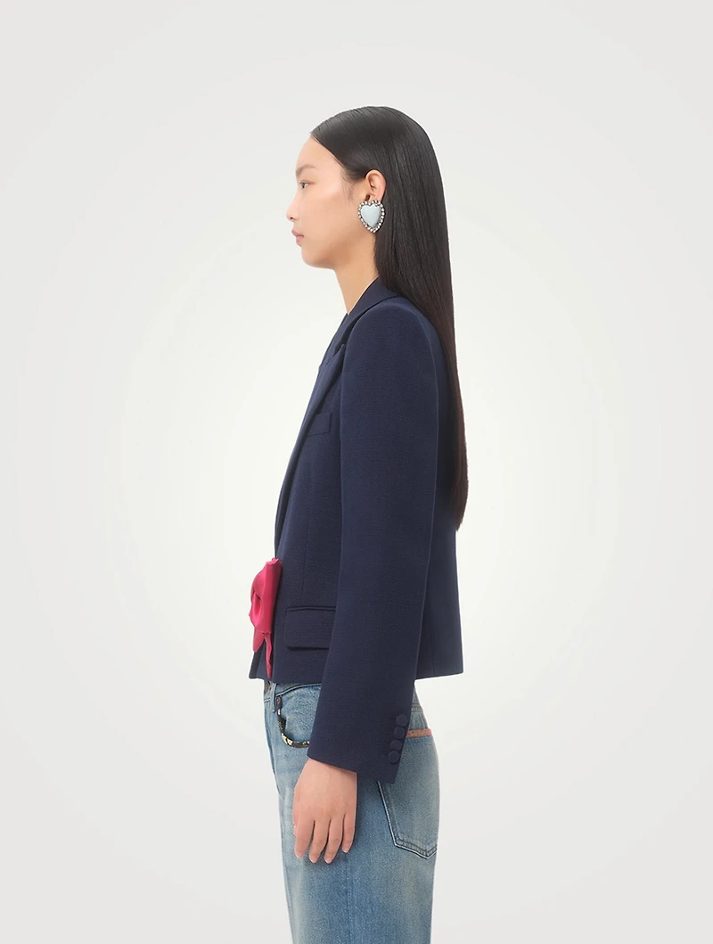 Bow-Trimmed Blazer