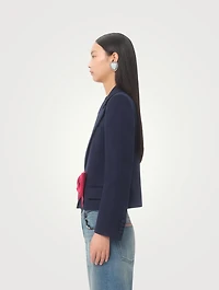 Bow-Trimmed Blazer