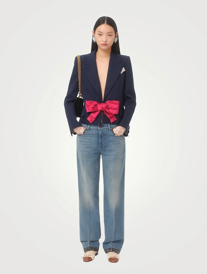 Bow-Trimmed Blazer