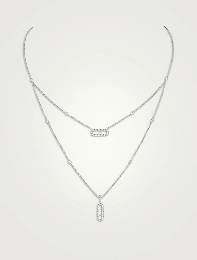 Move Uno 18K Gold Layered Necklace With Diamonds