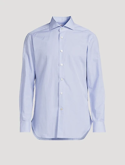 Micro Check Cotton And Linen Sport Shirt