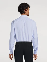Micro Check Cotton And Linen Sport Shirt