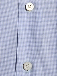 Micro Check Cotton And Linen Sport Shirt
