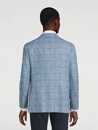 Windowpane Single-Breasted Jacket