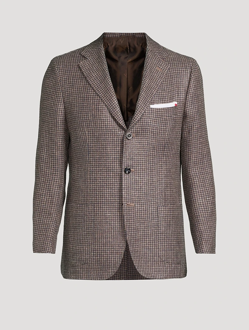 Houndstooth Single-Breasted Jacket