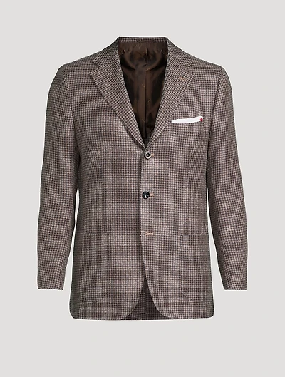 Houndstooth Single-Breasted Jacket