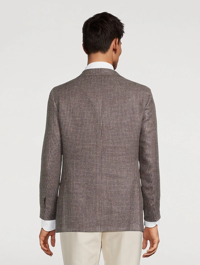 Houndstooth Single-Breasted Jacket