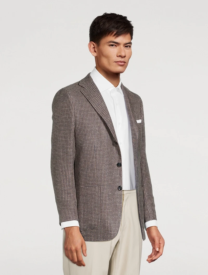 Houndstooth Single-Breasted Jacket