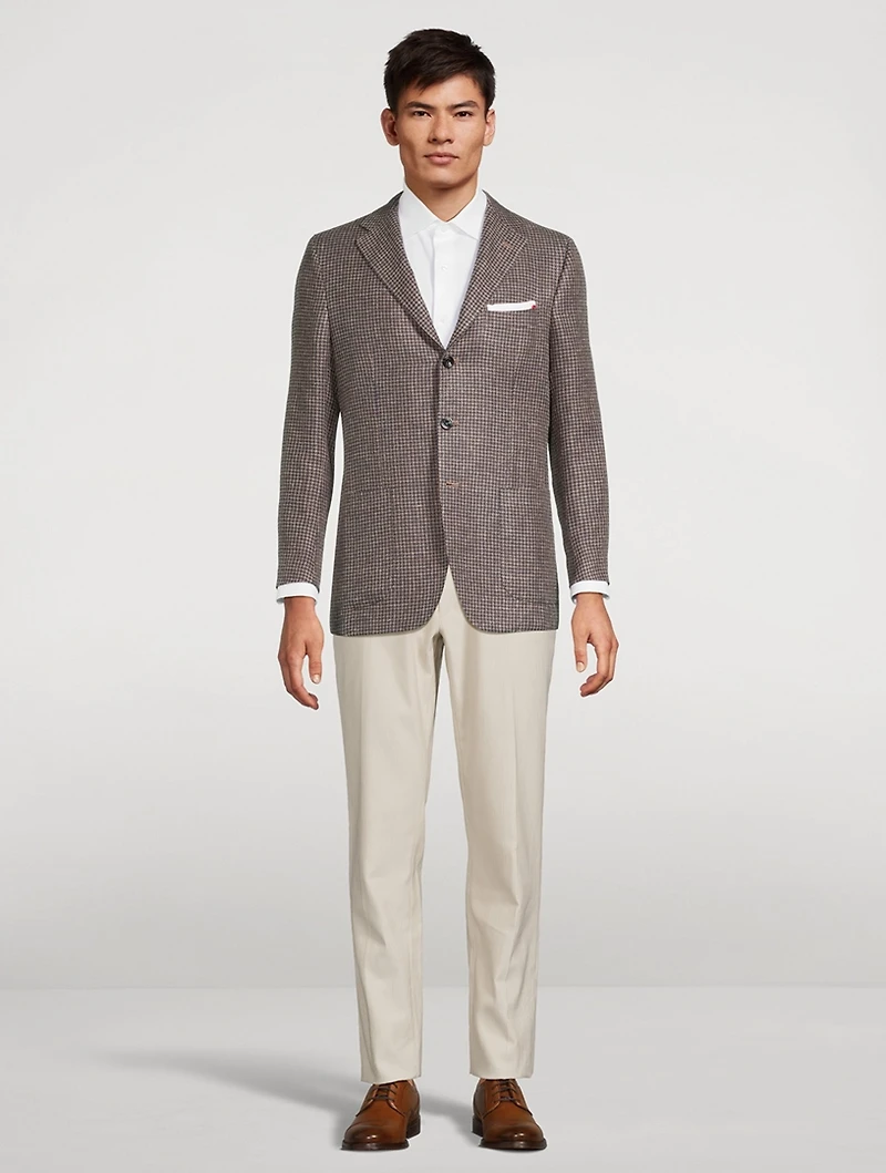 Houndstooth Single-Breasted Jacket