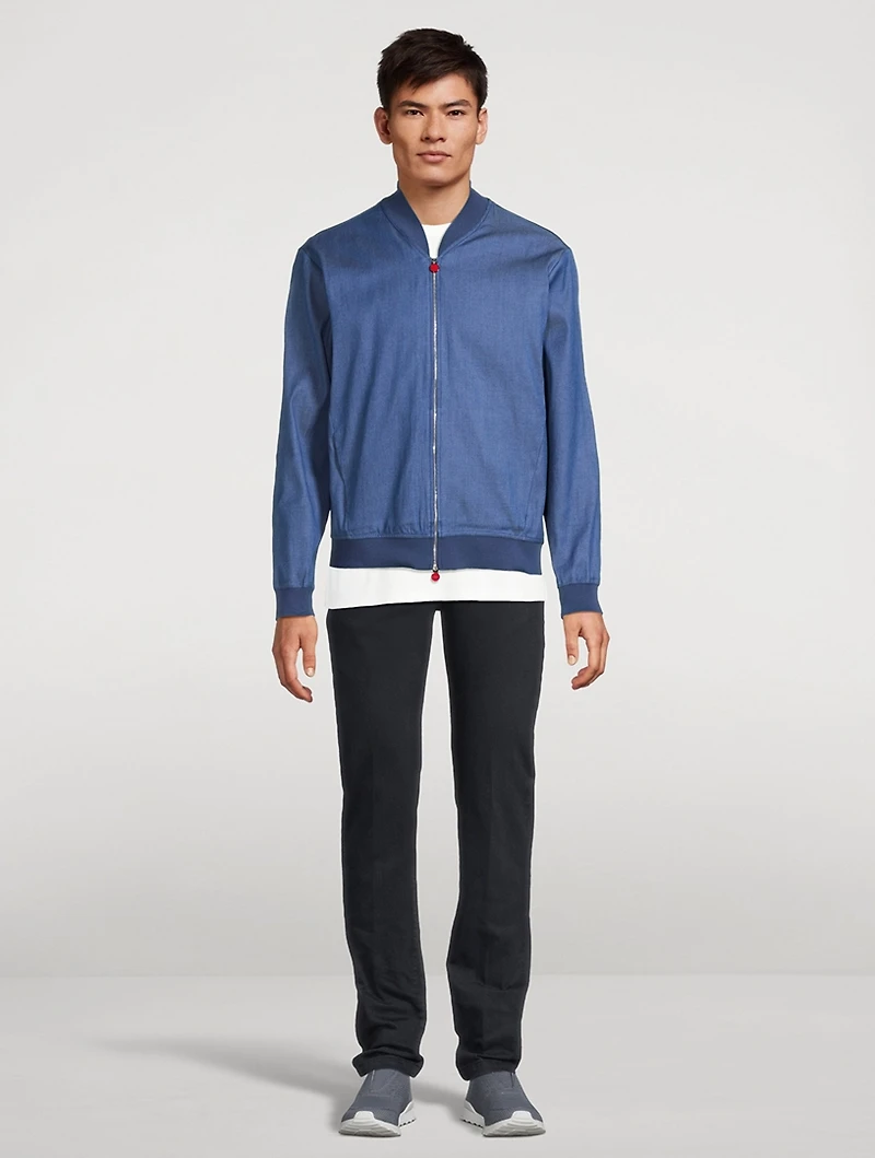 Stretch Cotton Bomber Jacket