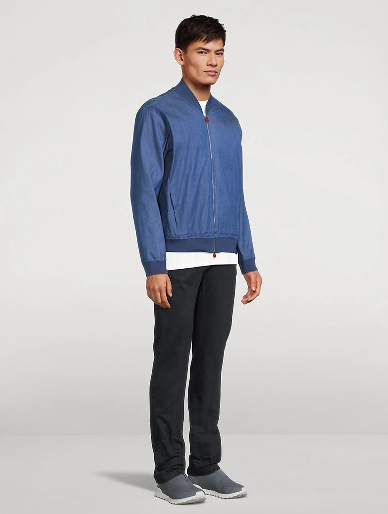 Stretch Cotton Bomber Jacket