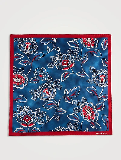 Floral Patterned Silk Pocket Square