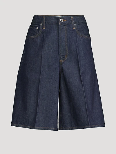 Nolan Wide-Leg Denim Shorts