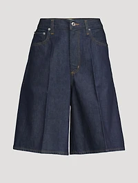 Nolan Wide-Leg Denim Shorts
