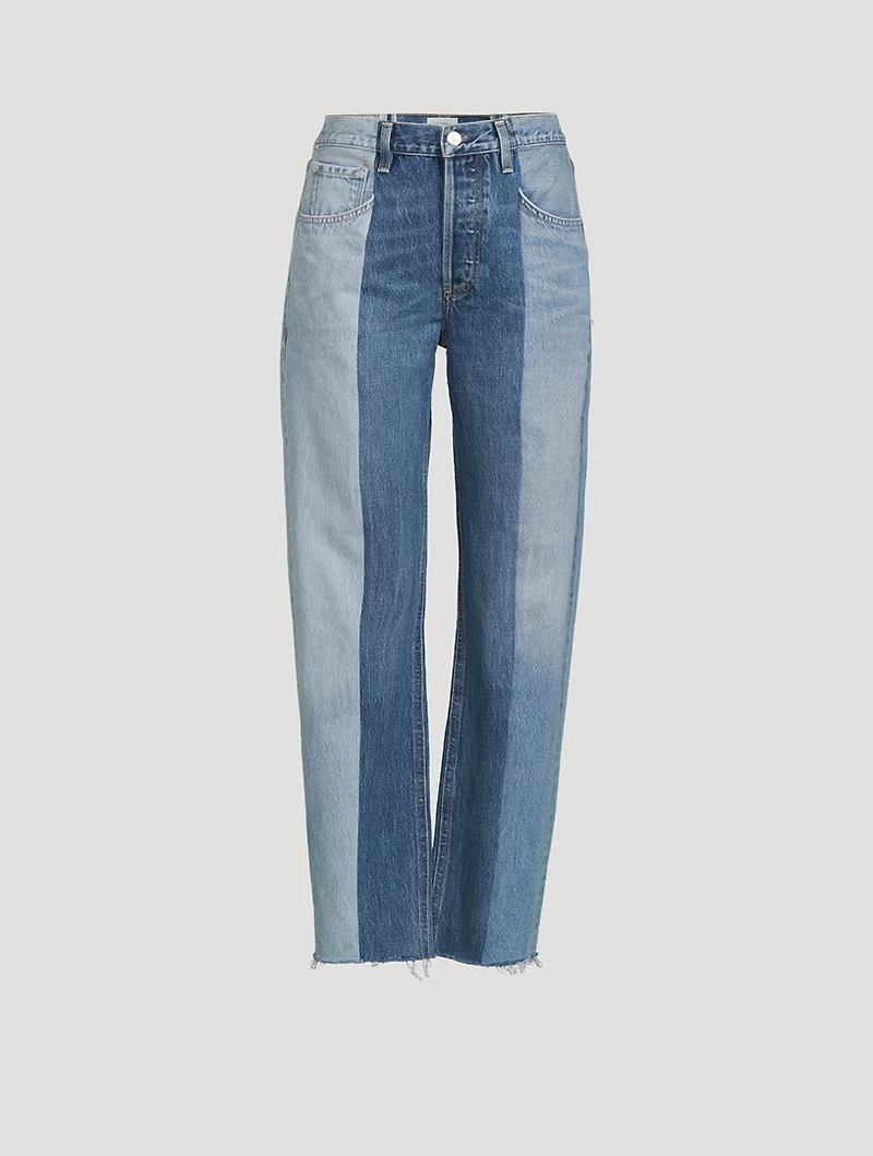Dahlia Patchwork Tapered-Leg Jeans