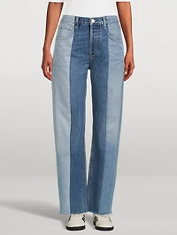 Dahlia Patchwork Tapered-Leg Jeans