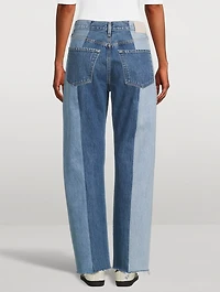 Dahlia Patchwork Tapered-Leg Jeans