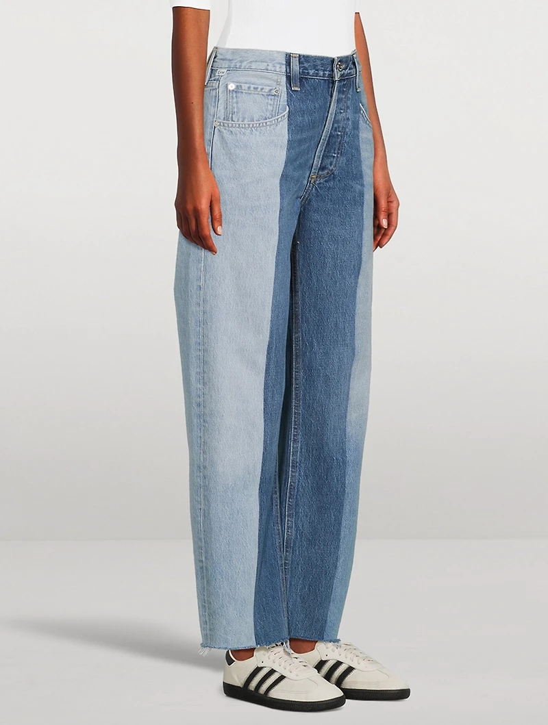 Dahlia Patchwork Tapered-Leg Jeans