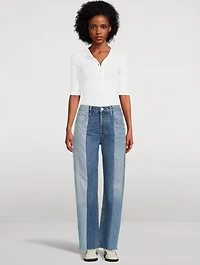 Dahlia Patchwork Tapered-Leg Jeans