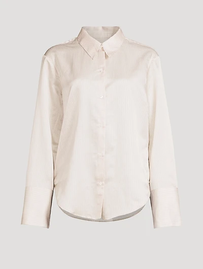 Camilia Cotton Silk Shirt Stripe Print