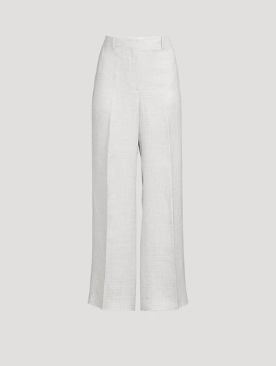 Straight-Leg Trousers Houndstooth Print