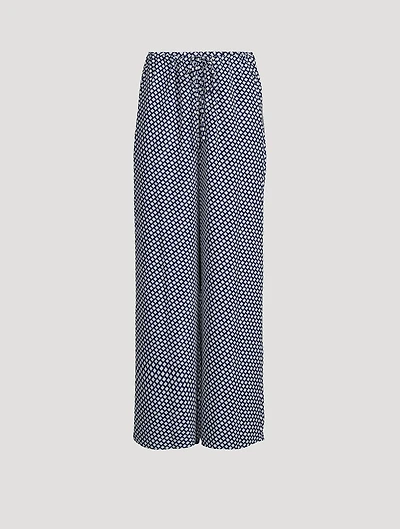 Wide-Leg Trousers Geo Block Print