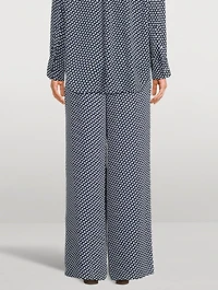 Wide-Leg Trousers Geo Block Print
