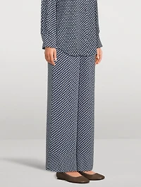 Wide-Leg Trousers Geo Block Print