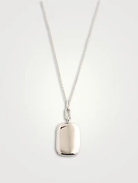 Slim Rectangle Dee Silver Locket Necklace