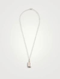 Slim Rectangle Dee Silver Locket Necklace
