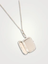 Slim Rectangle Dee Silver Locket Necklace