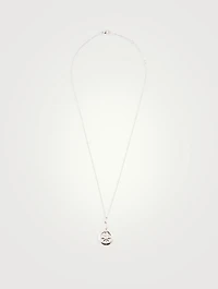 Adventure Compass Silver Locket Necklace With Sapphire