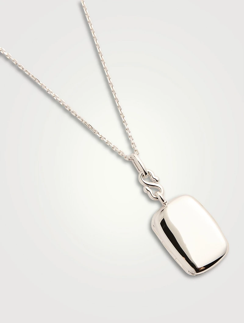 Slim Britt Silver Locket Necklace