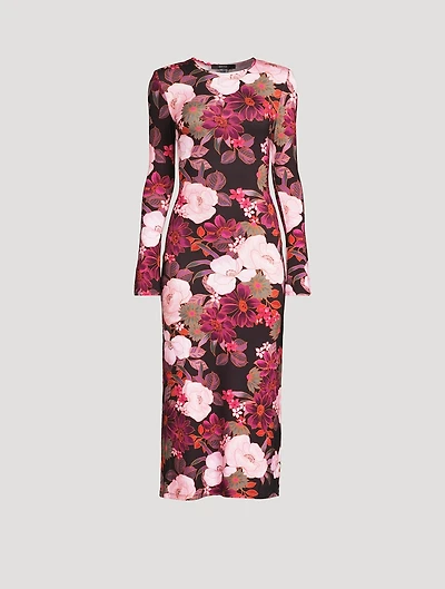 Jersey Midi Dress Floral Print