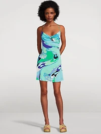 Printed Satin Jersey Mini Dress