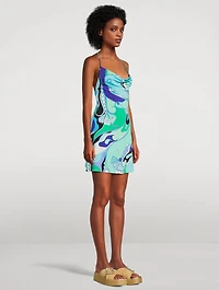Printed Satin Jersey Mini Dress