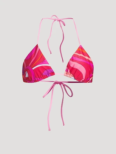 Triangle Bikini Top Marmo Print