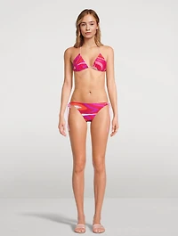 Triangle Bikini Top Marmo Print