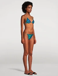 Chain-Trimmed Bikini Top Iride Print