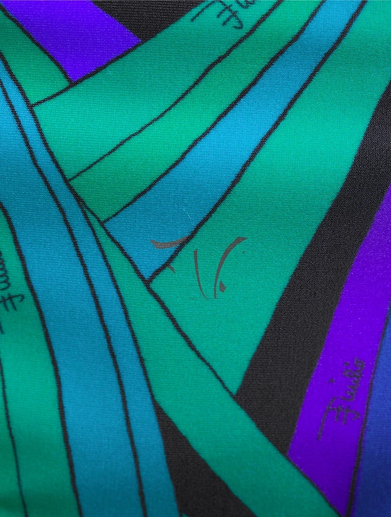 Chain-Trimmed Bikini Bottom Iride Print