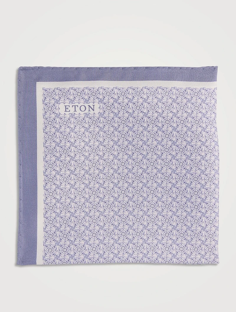 Silk Pocket Square In Geometric Print
