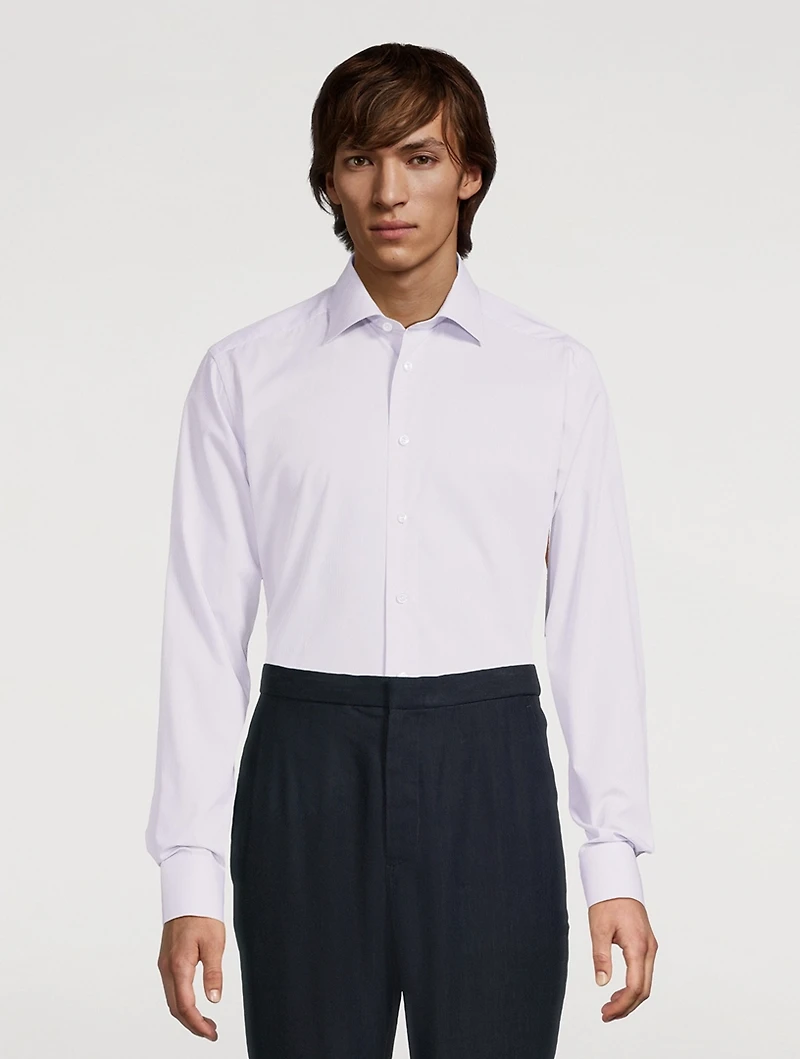 Slim-Fit Striped Long-Sleeve Shirt
