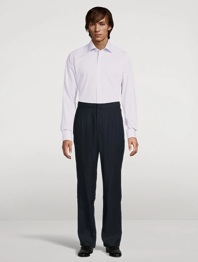 Slim-Fit Striped Long-Sleeve Shirt
