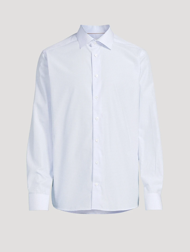 Slim-Fit Elevated Shirt Check Print
